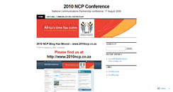 Desktop Screenshot of 2010ncp.wordpress.com