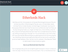 Tablet Screenshot of etherlordshack.wordpress.com