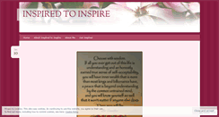 Desktop Screenshot of inspiredtoinspire.wordpress.com