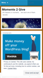 Mobile Screenshot of moments2give.wordpress.com