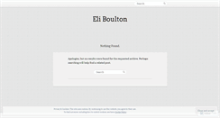 Desktop Screenshot of eliboulton.wordpress.com