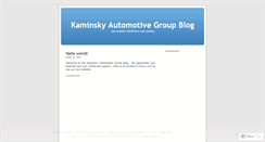 Desktop Screenshot of kaminskyautomotive.wordpress.com
