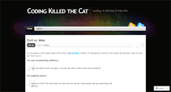 Desktop Screenshot of codingkilledthecat.wordpress.com