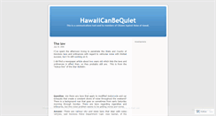 Desktop Screenshot of hawaiicanbequiet.wordpress.com