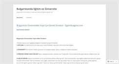 Desktop Screenshot of bulgaristandaegitimuniversite.wordpress.com