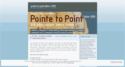 Desktop Screenshot of pointetopoint2009.wordpress.com