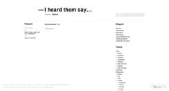 Desktop Screenshot of iheardthemsay.wordpress.com