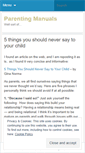 Mobile Screenshot of parentingmanuals.wordpress.com