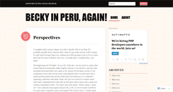 Desktop Screenshot of beckyinperuagain.wordpress.com