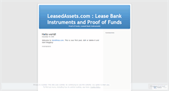 Desktop Screenshot of leasedbankinstrumentproofoffunds.wordpress.com