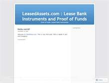 Tablet Screenshot of leasedbankinstrumentproofoffunds.wordpress.com