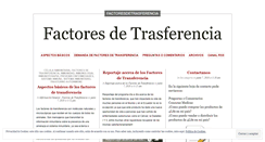 Desktop Screenshot of factoresdetransferencia.wordpress.com