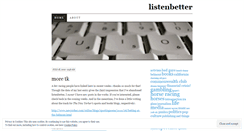 Desktop Screenshot of listenbetter.wordpress.com