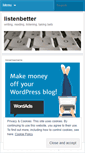 Mobile Screenshot of listenbetter.wordpress.com