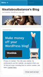 Mobile Screenshot of itisallaboutbalance.wordpress.com
