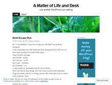 Tablet Screenshot of lifeanddesk.wordpress.com