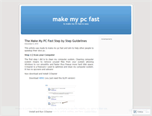 Tablet Screenshot of makemypcfast.wordpress.com