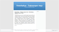 Desktop Screenshot of fenerbahcetrabzonmaci.wordpress.com