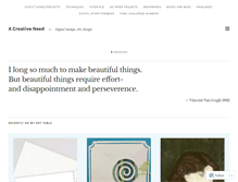 Tablet Screenshot of acreativeneed.wordpress.com