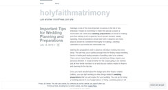 Desktop Screenshot of holyfaithmatrimony.wordpress.com