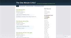 Desktop Screenshot of oneminutecritic.wordpress.com