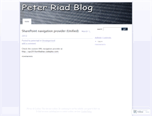 Tablet Screenshot of peterriad.wordpress.com