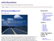 Tablet Screenshot of adultcollegestudents.wordpress.com