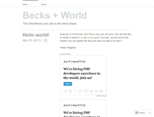 Tablet Screenshot of becksplusworld.wordpress.com