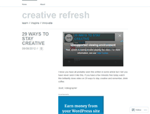 Tablet Screenshot of creativerefresh.wordpress.com