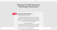 Desktop Screenshot of facebookcreditsgeneratortelecharger.wordpress.com