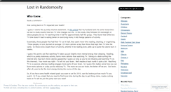 Desktop Screenshot of lostinrandomosity.wordpress.com