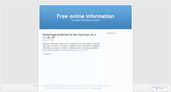 Desktop Screenshot of freeonlineinformation.wordpress.com