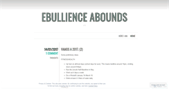 Desktop Screenshot of ebullienceabounds.wordpress.com