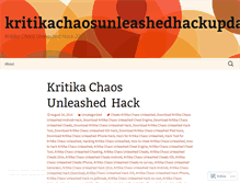 Tablet Screenshot of kritikachaosunleashedhackupdate.wordpress.com