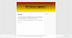 Desktop Screenshot of ihsalgebra.wordpress.com