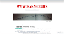 Desktop Screenshot of mytwosynagogues.wordpress.com