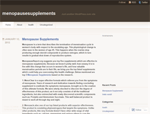 Tablet Screenshot of menopausesupplements.wordpress.com