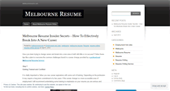 Desktop Screenshot of melbourneresume.wordpress.com