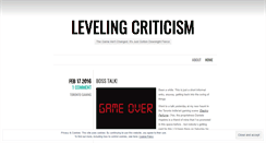 Desktop Screenshot of levelingcriticism.wordpress.com