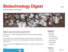 Tablet Screenshot of biotechnologydigest.wordpress.com