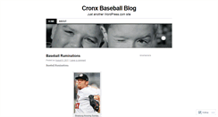 Desktop Screenshot of cronxbaseball.wordpress.com