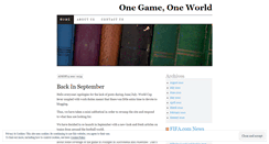 Desktop Screenshot of onegameoneworld.wordpress.com