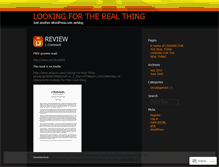 Tablet Screenshot of lookingfortherealthing.wordpress.com