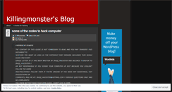 Desktop Screenshot of killingmonster.wordpress.com