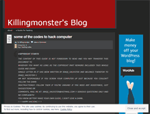 Tablet Screenshot of killingmonster.wordpress.com