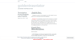 Desktop Screenshot of goldentrasnlator.wordpress.com