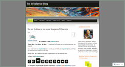 Desktop Screenshot of beinbalance.wordpress.com