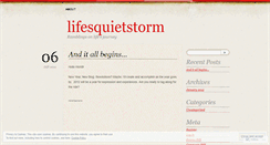 Desktop Screenshot of lifesquietstorm.wordpress.com