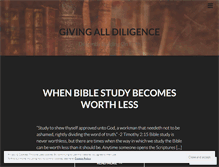 Tablet Screenshot of givingalldiligence.wordpress.com