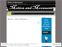 Tablet Screenshot of motionandmovement.wordpress.com